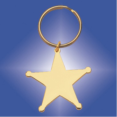 Gold Plated Brass Star Key Ring - ON SALE, LIMITED STOCK