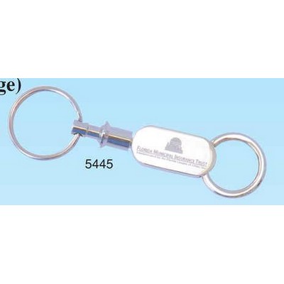 Chrome Pull Ring Double Key Chain