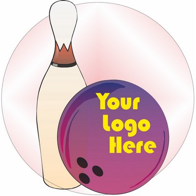 Bowling Pin and Ball Acrylic Coaster w/Felt Back