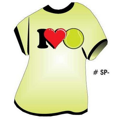 I Love Tennis T-Shirt Acrylic Coaster w/Felt Back