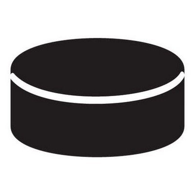 Hockey Puck Promotional Magnet w/ Strip Magnet (4 Square Inch)