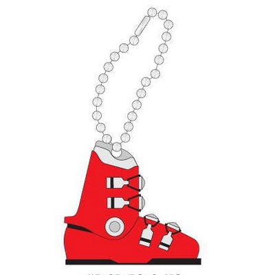 Ski Boot Promotional Key Chain w/ Black Back (4 Square Inch)