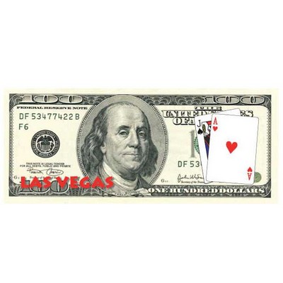 Las Vegas Blackjack $100 Bill Magnet w/ Strip Magnet (2 Square Inch)