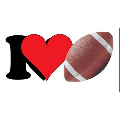 I Love Football Acrylic Coaster w/Felt Back
