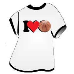I Love Basketball T-Shirt Mighty Mini Magnet