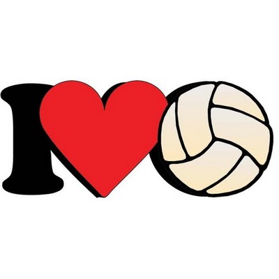 I Love Volleyball Lapel Pin