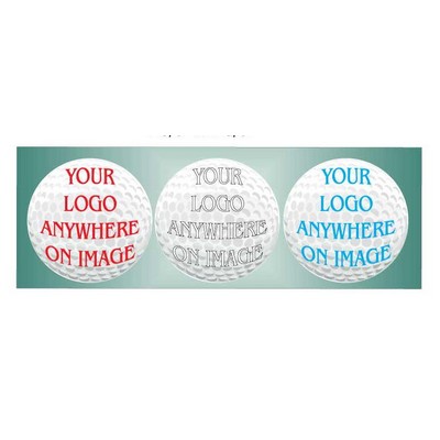 Golf Ball Panoramic Badge w/ Bar Pin (1 5/8"x4 5/8")
