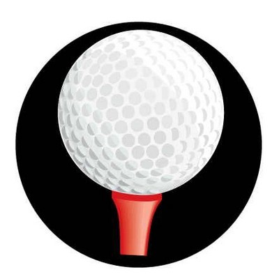 Golf Ball & Tee Metal Round Photo Magnet (2.5" Diameter)