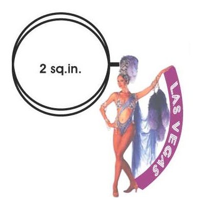 Vegas Showgirl in Purple Key Chain w/Clear Mirrored Back (2 Square Inch)