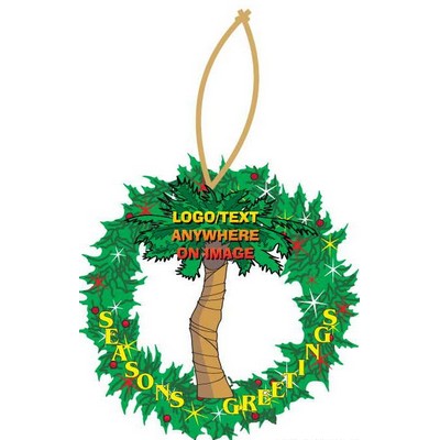 Palm Tree Executive Wreath Ornament w/ Mirrored Back (8 Square Inch)