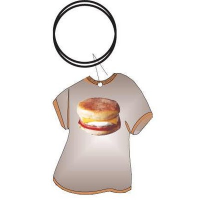 Breakfast Sandwich T Shirt Key Chain w/Mirrored Back (4 Square Inch)