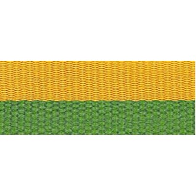 "V" Neck Ribbon - Green/Gold - Snap Clip - 1-1/2" Wide x 32" Long