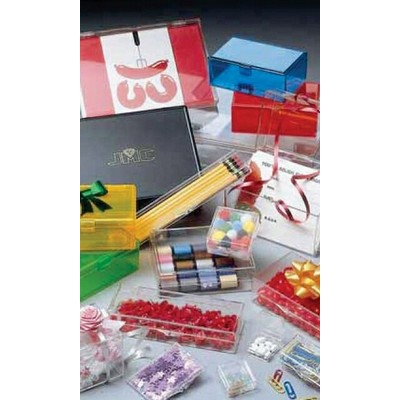 Rigid Clear Hinged Plastic Box (2 1/8"x1 5/8"x1/2")