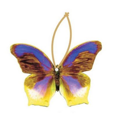 Purple & Yellow Butterfly Executive Ornament w/ Mirrored Back (12 Square Inch)