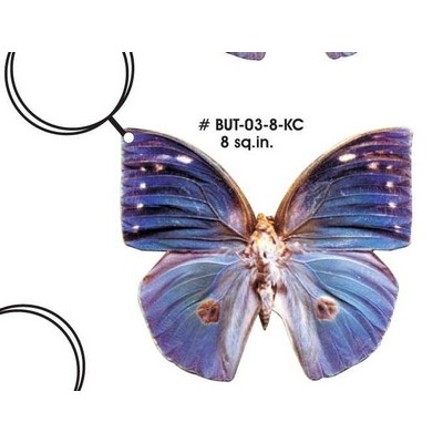 Blue Butterfly Keychain w/Mirrored Back (8 Square Inch)