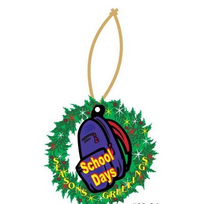 School Days Backpack Wreath Ornament w/ Mirrored Back (4 Square Inch)