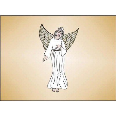 Angel Rectangle Badge w/ Bar Pin (2 1/2"x3 1/2")