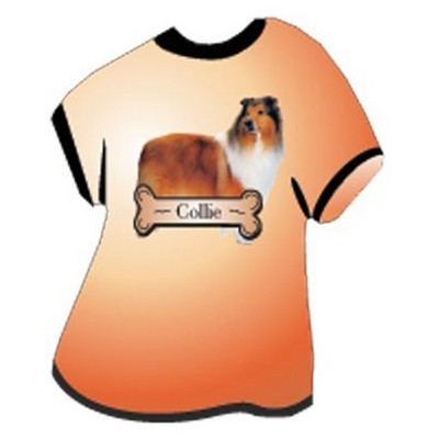 Collie Dog T-Shirt Acrylic Coaster w/Felt Back