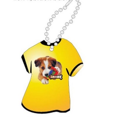 Border Collie Dog Promotional T Shirt Key Chain w/ Black Back (4 Square Inch)