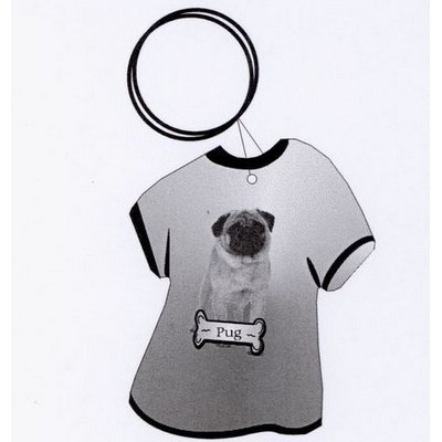 Pug Dog T Shirt Keychain w/Mirror Back (4 Square Inch)