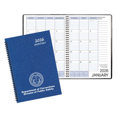Monthly Desk Wire Bound Appointment Planner w/ Cobblestone Cover