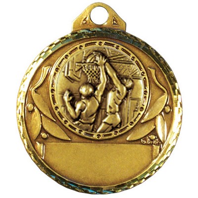 Stock Diamond Struck 2" Medal- Basketball Male