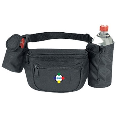 Poly Fanny Pack w/ Bottle Holder & Cell Phone Pouch (13"x5 1/2")