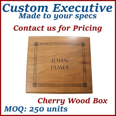 Custom Cherry Wood Presentation Wooden Box / Wooden Case - Made to Order