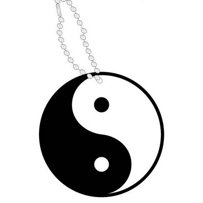 Yin Yang Promotional Line Key Chain w/ Black Back (10 Square Inch)
