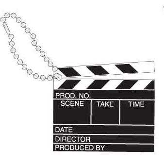 Clapboard Promotional Line Key Chain w/ Black Back (10 Square Inch)
