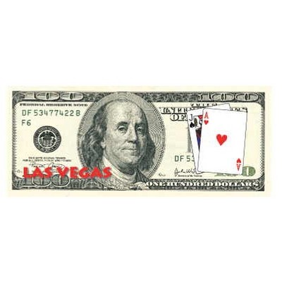 Las Vegas Blackjack $100 Bill Magnet w/ Strip Magnet (10 Square Inch)