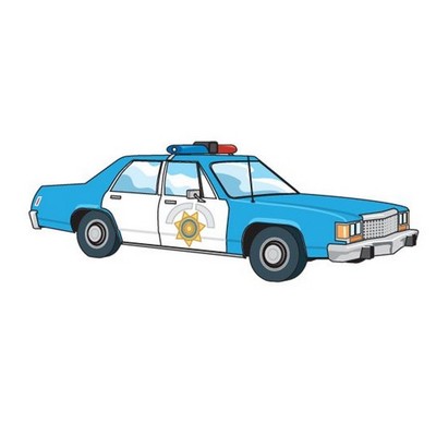 Police Car Promotional Magnet w/ Strip Magnet (10 Square Inch)