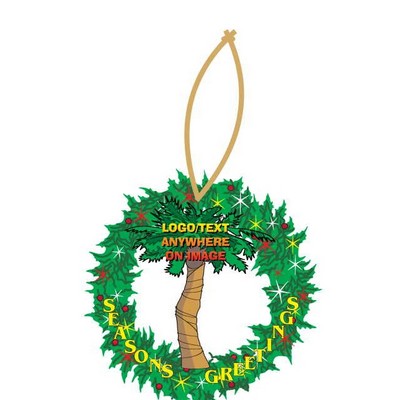 Palm Tree Executive Wreath Ornament w/ Mirrored Back (3 Square Inch)