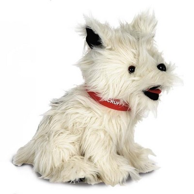 14" Sitting White Terrier Dog Stuffed Animal