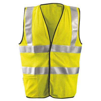 Premium Flame Resistant Dual Stripe Mesh Vest w/Pocket