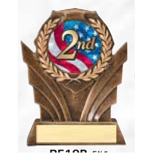 5 1/2" Resin Award w/ Wreath - 2" Epoxy Dome Insert (1st)