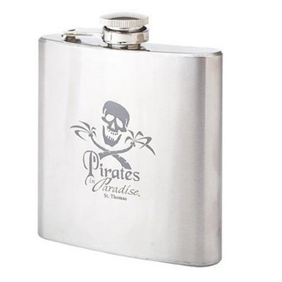 6 Oz. Stainless Steel Flask w/Screw Down Cap