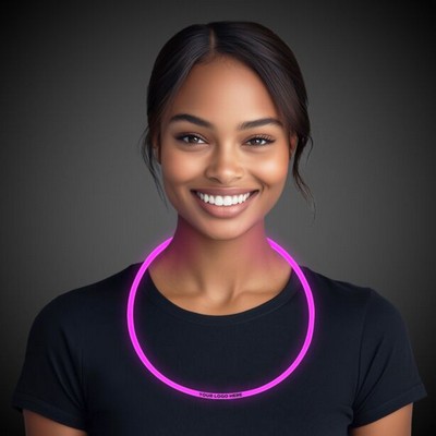 22" Single Color Superior Pink Glow Necklace