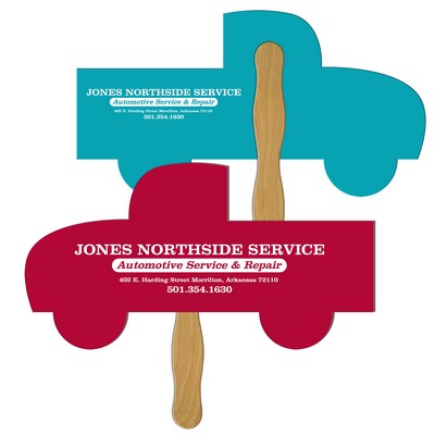 Pick-Up Truck Hand Fan Full Color (2 Sides)