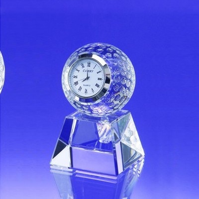 3 3/4" Golf Ball Clock Award w/Base