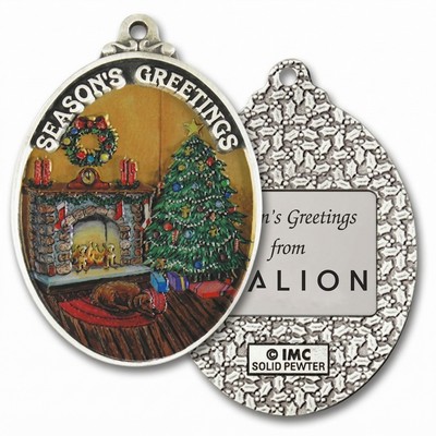 3D Gallery Print Collection Full Size Season's Greetings Dog and Hearth Ornament