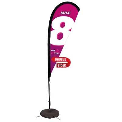 6' Premium Teardrop Sail Sign Flag, 2-Sided, Scissor Base