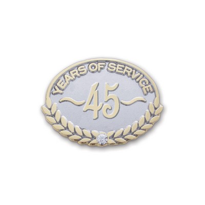Stock 45 Years of Service Lapel Pin with Stone