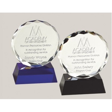 5" Premier Crystal Award w/Blue Base