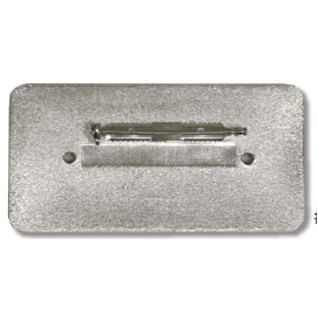 Silver Aluminum Framed Metal Badge w/Pin Backing Blank (2¾"x1 3/8")