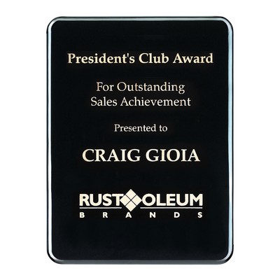 Plaque - Round Corner Piano Wood Plaque - Jet Black (8"x10")