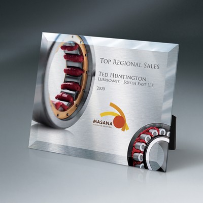 Beveled Custom Digi-Color Glass Plaque with Easel (8" x 10")