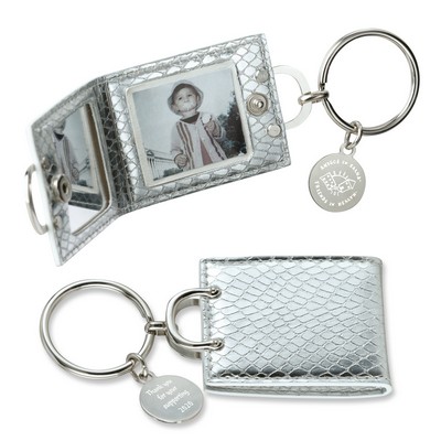 Silver Shopping Bag Key Holder with Photo Frame & Mirror