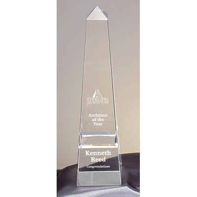 10 1/8" Vespa Clear Crystal Obelisk