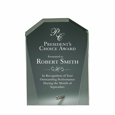 7 1/2" Jade Glass Beveled Plaque